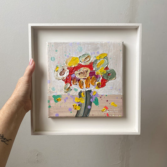 "Floral Studies" SERIES/4 - No1 - 20x20cm Acrylic Painting