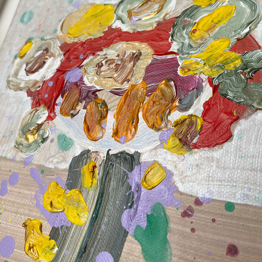 "Floral Studies" SERIES/4 - No1 - 20x20cm Acrylic Painting