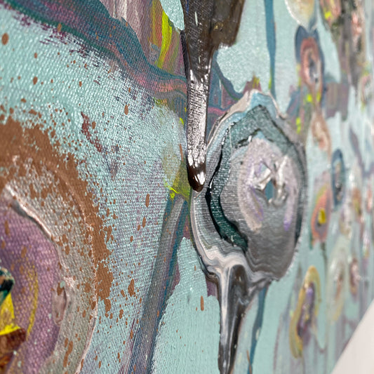 "No Thorns, Only Flowers" - 120x140cm Acrylic Painting