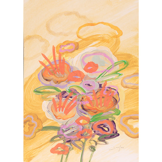 "No.4"  -  Floral Studies SERIES/3  -  A5 mixed media artwork